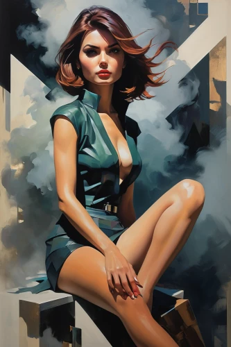 world digital painting,cigarette girl,smoking girl,art painting,meticulous painting,italian painter,painting work,painting technique,digital painting,photo painting,oil painting on canvas,femme fatale,girl sitting,woman sitting,pin-up girl,oil painting,girl smoke cigarette,woman thinking,girl with a wheel,pin up girl,Conceptual Art,Oil color,Oil Color 04