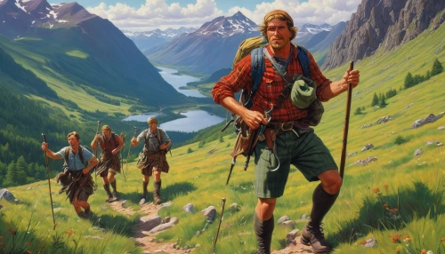 germanic tribes,east-european shepherd,mountain guide,the wanderer,talahi,fjord,nomadic people,nomads,goatherd,eggishorn,nordland,guards of the canyon,bavarian swabia,lake lucerne region,lapponian herder,iskanderkul,fjords,the spirit of the mountains,nördlinger ries,trekking pole,Illustration,Retro,Retro 14