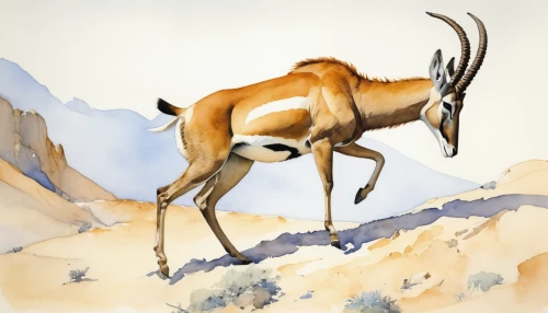 pronghorn,gemsbok,thomson's gazelle,hartebeest,argali,antelope,goat-antelope,deer illustration,springbok,blackbuck,cervus elaphus,antelopes,gazelle,nubian ibex,passenger gazelle,gazelles,common eland,alpine ibex,chamois,manchurian stag,Illustration,Paper based,Paper Based 23