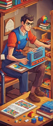 librarian,bookworm,book store,tutor,tutoring,bookstore,game illustration,bookkeeper,kids illustration,bookshelves,bookshelf,sci fiction illustration,bookcase,books,hero academy,nerd,books pile,library book,old books,geek,Unique,Pixel,Pixel 05