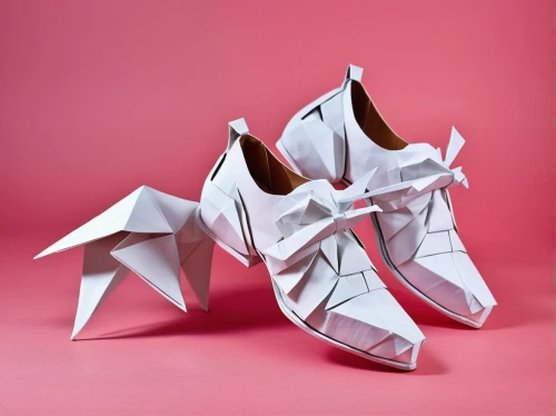 origami,folded paper,bridal shoe,stiletto-heeled shoe,stack-heel shoe,low poly,high heeled shoe,paper art,low-poly,bridal shoes,pointed shoes,paper and ribbon,wedding shoes,doll shoes,origami paper,paper stand,dancing shoe,paper ship,women's shoe,cinderella shoe,Unique,Paper Cuts,Paper Cuts 02