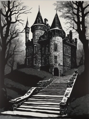 haunted castle,ghost castle,scottish folly,castle of the corvin,the haunted house,castle bran,bethlen castle,haunted house,witch house,witch's house,castles,press castle,drum castle,castle,castel,fairy tale castle,dark gothic mood,bram stoker,fairytale castle,taufers castle,Art,Artistic Painting,Artistic Painting 22