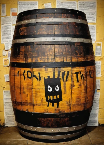 wine barrel,wooden barrel,barrel,wine barrels,hay barrel,barrels,cask,three eyed monster,wooden bucket,dark 'n' stormy,kettledrum,wooden drum,timpani,box car,graffiti art,rum,container drums,barrel organ,bombyx mori,rum bomb,Art,Artistic Painting,Artistic Painting 51