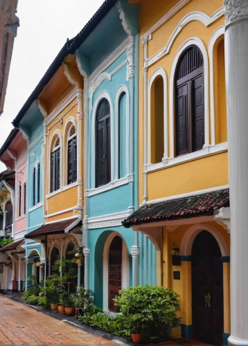 clarke quay,colorful facade,facade painting,beautiful buildings,townhouses,historic old town,town buildings,singapore,old buildings,facades,old quarter,old town,old houses,block of houses,malaysia,old colonial house,coconut grove,wooden houses,residences,old architecture,Illustration,Japanese style,Japanese Style 09