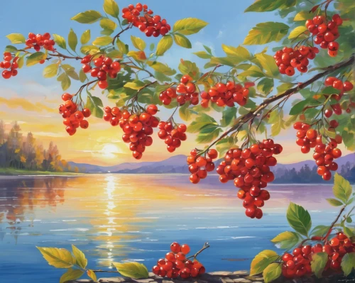 rowanberry,rowan berries,red berries,red currant,mountain ash berries,red raspberries,red currants,ireland berries,redcurrants,bunches of rowan,berries,rowanberries,wild berries,rosehip berries,rowan fruit,currant berries,rowan-tree,cherry branch,gold currant,ripe berries,Illustration,Japanese style,Japanese Style 19