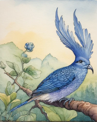 watercolor bird,bluebird perched,western bluebird,bird painting,mountain bluebird,blue bird,bluebird,bluejay,blue birds and blossom,lazuli bunting,bluebird female,blue jay,scrub jay,male bluebird,tickell's blue flycatcher,blue rock thrush,indigo bunting,flower and bird illustration,bird illustration,blue wren,Illustration,Retro,Retro 19