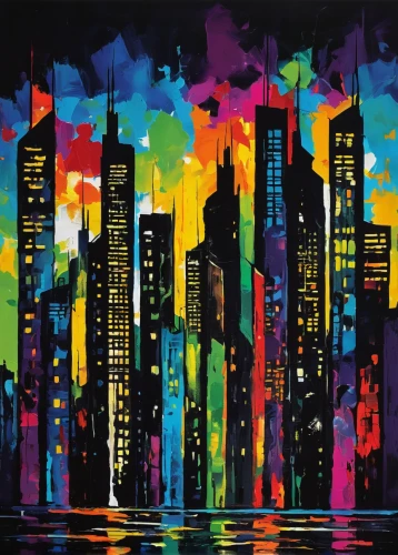 colorful city,cityscape,metropolises,city cities,capital cities,city lights,city skyline,cities,city scape,citylights,new york skyline,manhattan skyline,black city,city,big city,sky city,the city,manhattan,metropolis,city in flames,Art,Artistic Painting,Artistic Painting 42