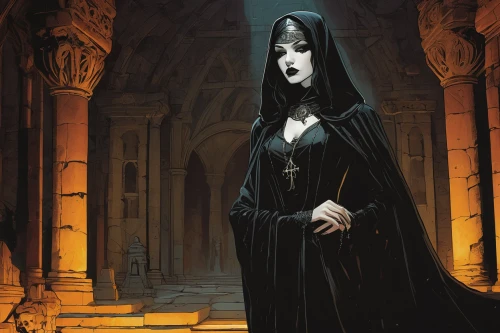 gothic woman,gothic portrait,the nun,goth woman,priestess,gothic fashion,nun,gothic,sorceress,vampire lady,widow,gothic style,gothic dress,vampire woman,nuns,sepulchre,priest,haunted cathedral,seven sorrows,goth,Conceptual Art,Daily,Daily 08