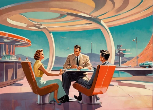 retro diner,atomic age,teacups,futuristic landscape,drive in restaurant,diner,art deco,art deco background,breakfast on board of the iron,sci fiction illustration,futuristic art museum,mid century,art deco woman,fifties,futuristic architecture,mid century modern,ufo interior,science-fiction,breakfast table,the coffee shop,Illustration,Retro,Retro 12