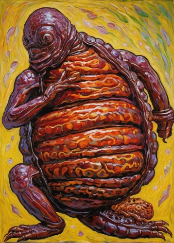 primitive man,khokhloma painting,et,mitochondrion,mofongo,the thing,chimpanzee,babka,vajrasattva,chondro,costa rican colon,gluttony,trilobite,african croissant,bigos,fatayer,appetite,pachamama,parasite,indigenous painting,Art,Artistic Painting,Artistic Painting 04