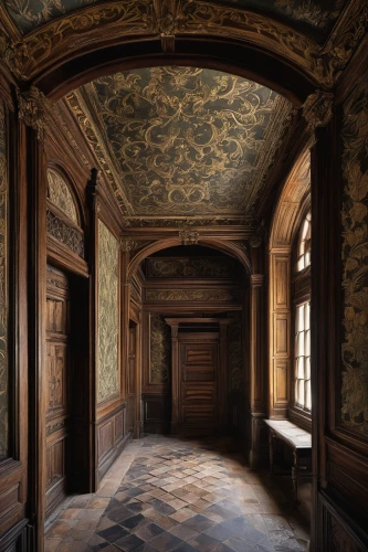 empty interior,danish room,ornate room,hallway,parquet,luxury decay,house hevelius,wade rooms,cabinetry,villa cortine palace,abandoned room,wooden floor,interiors,versailles,empty hall,the threshold of the house,woodwork,stately home,dandelion hall,hall,Conceptual Art,Daily,Daily 05