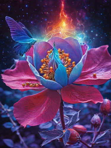 cosmic flower,sacred lotus,magic star flower,star flower,lotus blossom,flowers celestial,crown chakra flower,fairy galaxy,starflower,kahila garland-lily,water lotus,yogananda,lotus flower,flower nectar,flower background,splendor of flowers,blue petals,passion bloom,blue moon rose,芦ﾉ湖,Illustration,Realistic Fantasy,Realistic Fantasy 20