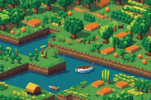 isometric,tileable,campsite,resort town,tileable patchwork,a small lake,swampy landscape,wooden mockup,swamp,forests,a river,campground,villages,small landscape,picnic boat,aurora village,artificial islands,artificial island,peninsula,small towns,Unique,Pixel,Pixel 01