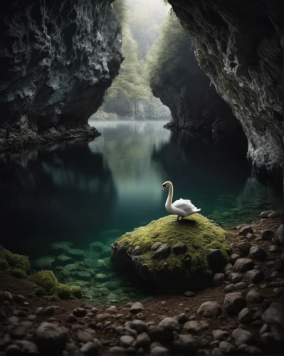 cave on the water,swan on the lake,swan lake,white swan,swan,duck on the water,secluded,trumpet of the swan,underground lake,tranquility,sea cave,water fowl,swan boat,mourning swan,slovenia,calm water,seabird,natural scenery,young swan,trumpeter swans,Photography,Documentary Photography,Documentary Photography 04