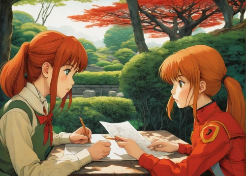 asuka langley soryu,love letter,a letter,children studying,hiyayakko,examining,love letters,lily of the field,chatting,binding contract,tutoring,talking,romantic meeting,orienteering,tea ceremony,red string,tutor,jinrikisha,proposal,paperwork,Illustration,Abstract Fantasy,Abstract Fantasy 09