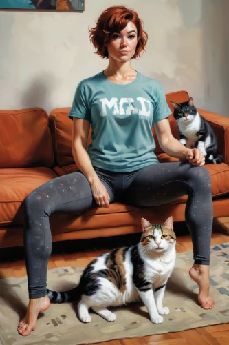 cat mom,cat family,cat lovers,cat vector,girl in t-shirt,cat portrait,artist portrait,tshirt,custom portrait,cat furniture,cat image,american curl,domestic short-haired cat,pet portrait,print on t-shirt,two cats,cat's cafe,world digital painting,cats,sci fiction illustration,Conceptual Art,Oil color,Oil Color 04