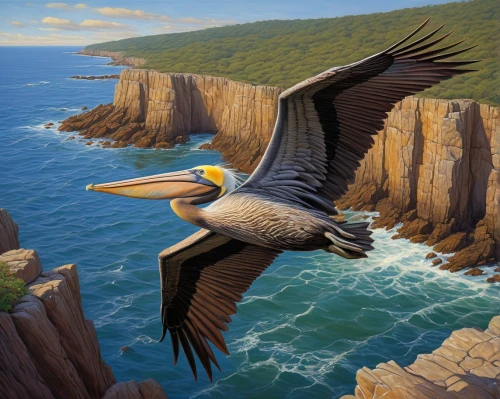 brown pelican,pelican,haliaeetus leucocephalus,pelicans,haliaeetus pelagicus,great cormorant,pterodactyls,california condor,haliaeetus vocifer,eastern white pelican,anatidae,platycercus,cormorant,great white pelican,coastal bird,eagle illustration,sea head eagle,australian pied cormorant,gonepteryx cleopatra,seabird,Illustration,Realistic Fantasy,Realistic Fantasy 03