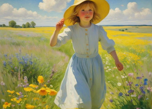 girl picking flowers,girl in flowers,girl with bread-and-butter,girl in the garden,summer meadow,field of flowers,daffodil field,picking flowers,woman with ice-cream,spring morning,daffodils,spring meadow,flowers of the field,flowers field,flower meadow,young girl,girl lying on the grass,flower field,meadows,in the early summer,Art,Classical Oil Painting,Classical Oil Painting 20