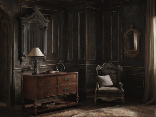 antique furniture,armoire,dark cabinetry,ornate room,danish room,antique style,luxury decay,interiors,furniture,dresser,dark cabinets,empty interior,interior decor,chiffonier,sideboard,antiquariat,armchair,wing chair,neoclassical,danish furniture,Photography,Fashion Photography,Fashion Photography 15