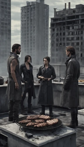 roofers,warsaw uprising,the avengers,rooftops,on the roof,soup kitchen,rooftop,the stake,digital compositing,money heist,highrise,high-rise,post apocalyptic,roof top,the roof of the,fallout4,the pan,steelworker,blockhouse,avengers,Conceptual Art,Fantasy,Fantasy 33