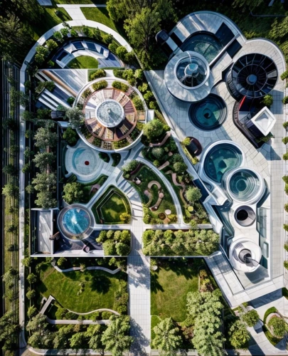 bendemeer estates,bird's-eye view,futuristic architecture,mansion,chinese architecture,garden elevation,from above,view from above,villa,luxury property,garden design sydney,large home,suburban,oasis,residential,asian architecture,modern architecture,bird's eye view,iranian architecture,drone image,Landscape,Landscape design,Landscape Plan,Realistic