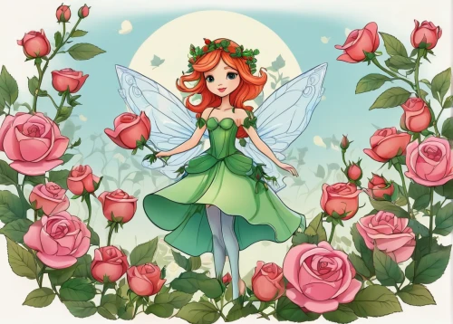 rosa 'the fairy,rosa ' the fairy,flower fairy,garden fairy,fae,little girl fairy,fairy,child fairy,faerie,fairy queen,rose flower illustration,faery,fairy tale character,fairies aloft,vanessa (butterfly),fairy world,fairies,evil fairy,acerola,fairy stand,Illustration,Japanese style,Japanese Style 07