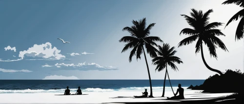 coconut trees,beach scenery,palmtrees,beach landscape,palm trees,coconut palms,south pacific,tropical sea,dream beach,tropical beach,palms,coconut tree,tropics,ocean background,beach background,palm silhouettes,background vector,watercolor palm trees,palm tree,an island far away landscape,Illustration,Black and White,Black and White 31
