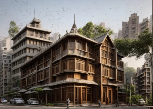asian architecture,japanese architecture,wooden facade,chinese architecture,timber house,wooden houses,multistoreyed,wooden house,apartment building,wooden construction,kirrarchitecture,boutique hotel,casa fuster hotel,french building,dragon palace hotel,apartment house,chilehaus,beautiful buildings,3d rendering,half-timbered house,Architecture,Villa Residence,Modern,Natural Sustainability