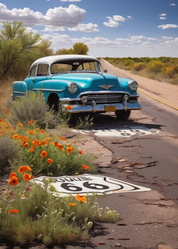 route66,route 66,road forgotten,roadrunner,aronde,road 66,ford starliner,american classic cars,buick invicta,1957 chevrolet,roadside,road marking,chevrolet fleetline,vintage cars,vanishing point,sunbeam tiger,chevrolet bel air,ford fairlane,old abandoned car,dirt road,Conceptual Art,Oil color,Oil Color 06