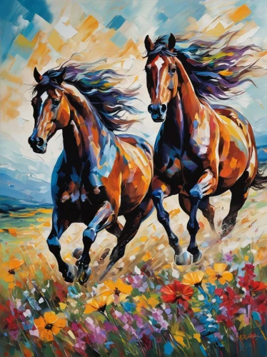 beautiful horses,horses,two-horses,bay horses,arabian horses,wild horses,equine,colorful horse,galloping,horse running,horse horses,painted horse,equines,horse riders,oil painting on canvas,gallop,gallops,horse herd,equestrian,wild horse,Conceptual Art,Oil color,Oil Color 24