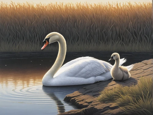 swan pair,trumpeter swans,tundra swan,young swans,trumpeter swan,swans,canadian swans,swan family,swan cub,cygnet,young swan,cygnets,baby swans,swan,swan lake,a pair of geese,mute swan,white swan,fujian white crane,swan boat,Art,Artistic Painting,Artistic Painting 48