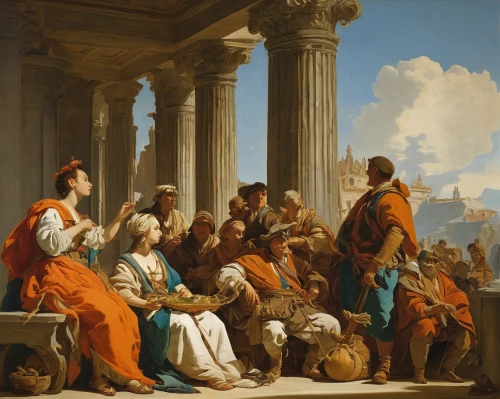school of athens,apollo and the muses,the death of socrates,pilate,thymelicus,2nd century,julius caesar,orange robes,classical antiquity,apollo hylates,contemporary witnesses,samaritan,twelve apostle,biblical narrative characters,ancient rome,disciples,sermon,pentecost,the ancient world,bougereau,Art,Classical Oil Painting,Classical Oil Painting 40