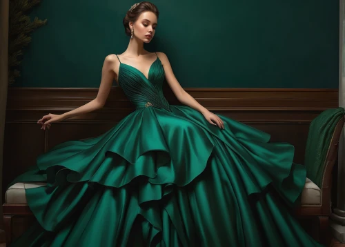 ball gown,evening dress,emerald,gown,girl in a long dress,green dress,fashion illustration,teal,elegant,elegance,fashion vector,turquoise wool,sheath dress,cuban emerald,dressmaker,cocktail dress,digital painting,color turquoise,overskirt,debutante,Illustration,Realistic Fantasy,Realistic Fantasy 28