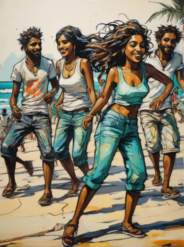 people on beach,indigenous australians,kandyan dance,aborigines,oil painting on canvas,island group,maldivian rufiyaa,coconuts on the beach,island residents,african art,tamil culture,walk on the beach,salsa dance,the people in the sea,dance with canvases,line dance,veligandu island,aboriginal culture,maldives mvr,oil painting,Illustration,Realistic Fantasy,Realistic Fantasy 23