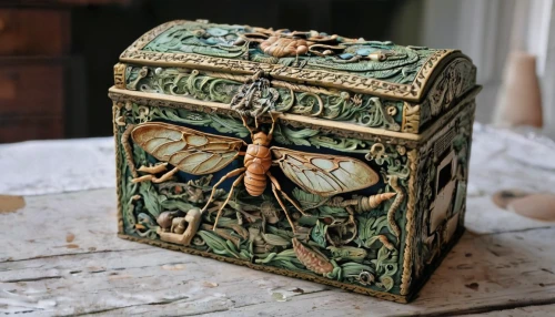 insect box,insect house,treasure chest,insect hotel,lyre box,tea box,card box,old suitcase,wooden box,boloria,dragonflies and damseflies,index card box,savings box,moneybox,music box,steamer trunk,bee hotel,musical box,apiary,moths and butterflies,Illustration,Realistic Fantasy,Realistic Fantasy 19