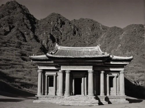 poseidons temple,marble palace,chinese temple,year of construction 1954 – 1962,prayer wheels,royal tombs,dongfang meiren,mongolia mnt,stone palace,victory gate,chinese architecture,greek temple,mortuary temple,year of construction 1937 to 1952,luo han guo,tai qi,unesco world heritage site,buddhist temple,tori gate,giant buddha of tian tan,Photography,Black and white photography,Black and White Photography 05