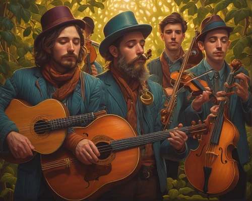 musicians,folk music,bluegrass,carolers,pied piper,street musicians,bard,forest workers,pilgrims,musical ensemble,mahogany family,cavaquinho,violinists,violin family,orchestra,carol singers,villagers,art bard,serenade,mariachi,Conceptual Art,Daily,Daily 25