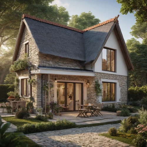 country cottage,summer cottage,new england style house,house in the forest,3d rendering,cottage,country house,danish house,home landscape,small house,beautiful home,wooden house,small cabin,house drawing,render,stone house,smart home,traditional house,inverted cottage,chalet,Photography,General,Natural