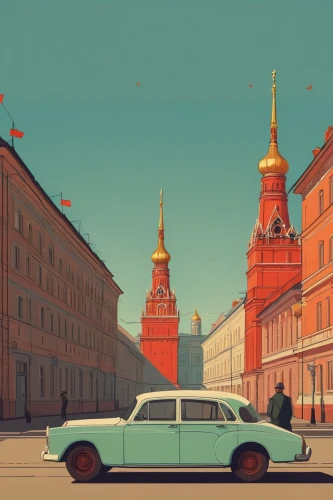 gaz-21,kremlin,the kremlin,red square,the red square,volga car,moscow,moscow city,moscow 3,moskvitch 412,st petersburg,petersburg,saint basil's cathedral,leningrad,saintpetersburg,russia,under the moscow city,gaz-12 zim,rubles,volga,Illustration,Vector,Vector 05