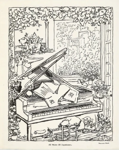 piano books,pianet,piano,the piano,pianos,fortepiano,harpsichord,pianist,concerto for piano,grand piano,player piano,play piano,piano lesson,piano player,typewriter,cd cover,spinet,vintage ilistration,the gramophone,ondes martenot,Illustration,Children,Children 02