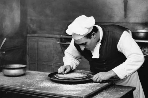 stan laurel,cookery,aligot,cheesemaking,yoghurt production,dwarf cookin,enrico caruso,men chef,oliver hardy,flour production,chef's uniform,cuisine classique,ratatouille,tinsmith,cook,chef,mortar and pestle,potter's wheel,food preparation,saucer,Photography,Black and white photography,Black and White Photography 15