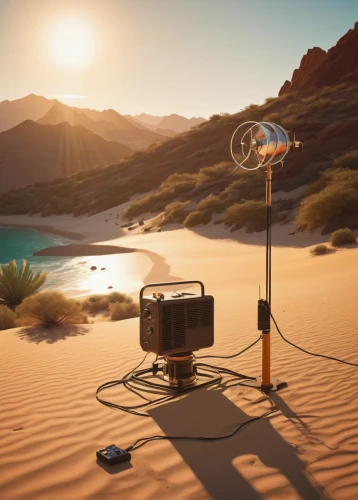 capture desert,wind powered water pump,portable tripod,portable communications device,wind power generator,mobile sundial,wind generator,the pictures of the drone,wind finder,sand timer,mars rover,solar dish,digital nomads,theodolite,desert,desert background,dubai desert,the desert,radio antenna,desert safari,Conceptual Art,Daily,Daily 12