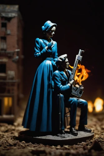 prejmer,diorama,toy photos,tabletop photography,clue and white,miniature figures,man and wife,retro kerosene lamp,model kit,warsaw uprising,campfire,candlemaker,proposal,old couple,flickering flame,mafia,fireside,danse macabre,play figures,golden candlestick,Unique,3D,Toy