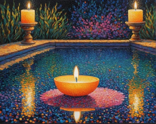 mosaic tea light,mosaic tealight,persian norooz,tea lights,candlelights,floral rangoli,tea-lights,candle light,rangoli,diwali,candlelight,diwali festival,burning candle,shabbat candles,tea light,tealights,oil painting on canvas,candle,lighted candle,a candle,Conceptual Art,Daily,Daily 31