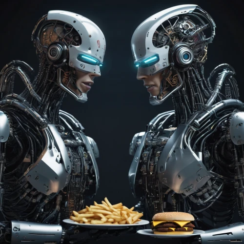 artificial intelligence,robots,cybernetics,machines,machine learning,fast-food,automation,fast food restaurant,fastfood,fast food,robotics,uber eats,pepper and salt,cyborg,science-fiction,diner,chatbot,automated,scifi,chat bot,Conceptual Art,Sci-Fi,Sci-Fi 09