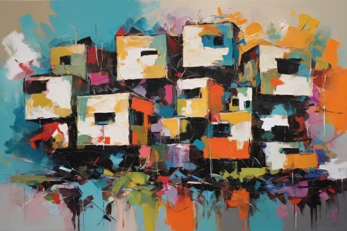 abstract painting,colorful city,abstract corporate,abstract artwork,city blocks,blocks of houses,apartment-blocks,apartment blocks,abstracts,apartment block,apartment buildings,building block,urban landscape,building blocks,apartment house,urbanization,mondrian,cityscape,hanging houses,abstract multicolor,Conceptual Art,Oil color,Oil Color 20