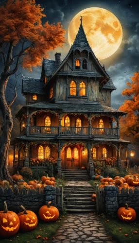 halloween scene,witch's house,halloween background,the haunted house,halloween and horror,halloween illustration,haunted house,jack o lantern,witch house,halloween travel trailer,jack o'lantern,jack-o'-lanterns,halloween night,jack-o-lanterns,pumpkin autumn,halloween wallpaper,halloween poster,halloween,halloween decoration,halloween pumpkin gifts,Photography,General,Fantasy