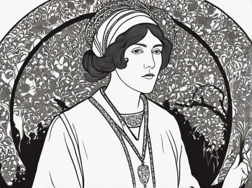 art deco woman,lycaenid,claudius,zoroastrian novruz,elizabeth nesbit,jane austen,taraxum,mucha,yi sun sin,cepora judith,cybele,artemisia,minerva,kate greenaway,lilian gish - female,alfons mucha,artemis,persian poet,isabella grapes,queen cage,Illustration,Black and White,Black and White 24