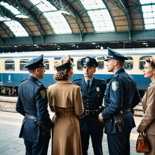 13 august 1961,the girl at the station,civilian service,officers,1940 women,policewoman,service car,1940s,police berlin,police hat,police officers,police uniforms,allied,coaches and locomotive on rails,polish police,french train station,inspector,berlin central station,orsay,1950s,Photography,General,Natural