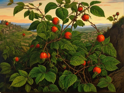 strawberry tree,fruit tree,fruit trees,rosehip berries,rose hip plant,rose hip berries,persimmon tree,fruit bush,rosehips,orange tree,acerola,rowanberries,rose hips,ripe rose hips,tangerine tree,fruit fields,the fruit,tangerine fruits,quandong,rose hip bush,Art,Classical Oil Painting,Classical Oil Painting 29